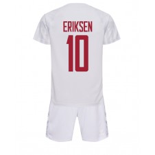 Danmark Christian Eriksen #10 Bortaställ Barn VM 2022 Korta ärmar (+ Korta byxor)